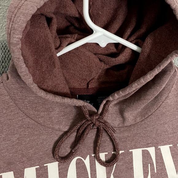 Disney Mickey Mouse Hoodie Womens XL Dusty Rose Pullover Spell Out Large Mickey - Picture 4 of 15